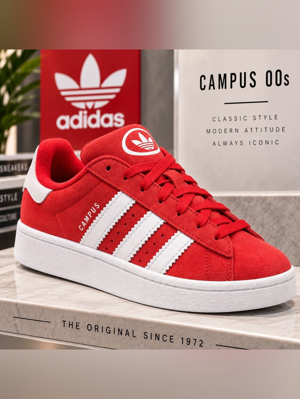 adidas Campus 00s J Better Scarlet Red White Suede Sneakers 5.5Y IG1230 NIB
